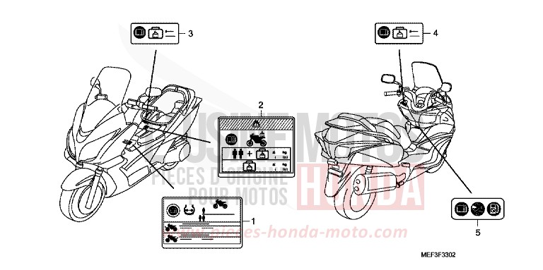 WARNETIKETT (FJS400D9/FJS400A) (2) von SW-T400 ABS PEARL SUNBEAM WHITE (NHA66) von 2009